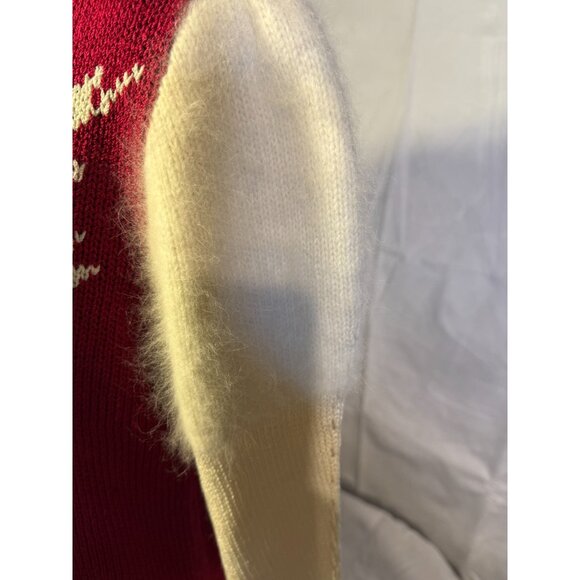 Vintage Puffy Sleeve Fuzzy Sweater Womens Medium M Young Traditions 80s Knit - Picture 3 of 6